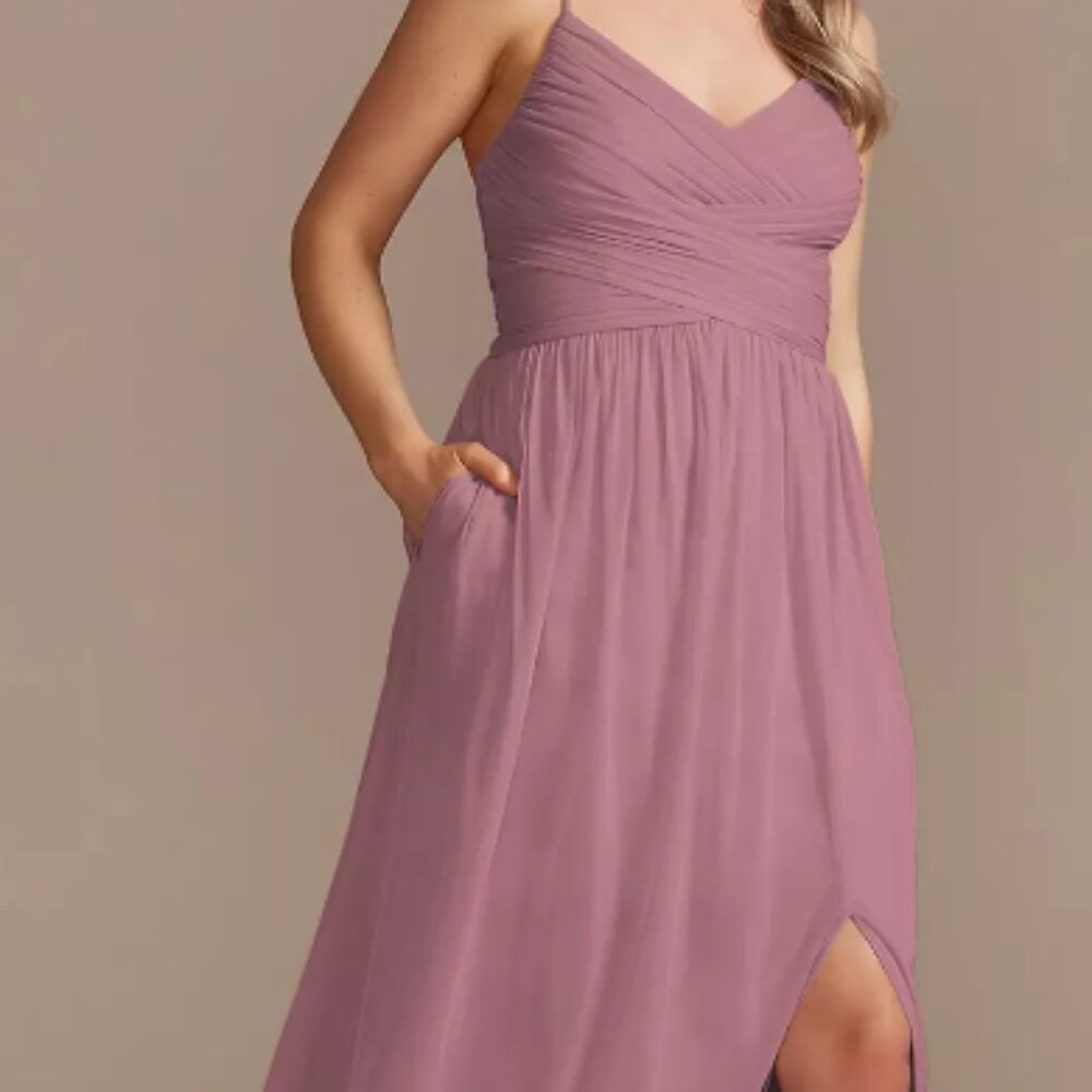 DAVID'S BRIDAL BRIDESMAID DRESS - QUARTZ